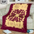 Hawaii Premium Blanket - Hawaiian Quilt Plumeria Medallion Burgundy - AH - Polynesian Pride