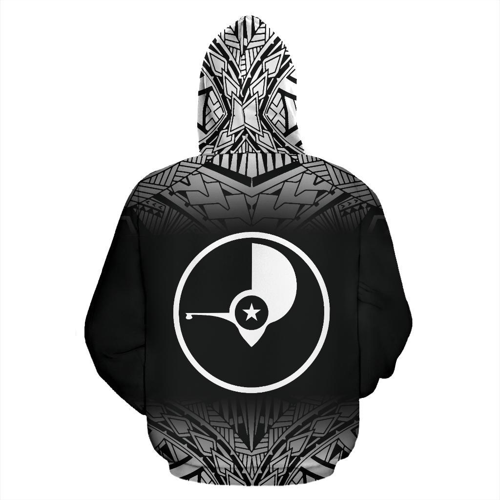 Yap All Over Hoodie Black Fog Style - Polynesian Pride