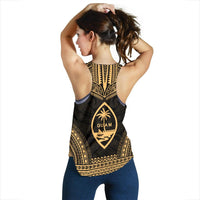 Guam Women's Racerback Tank - Polynesian Chief Gold Version - Polynesian Pride