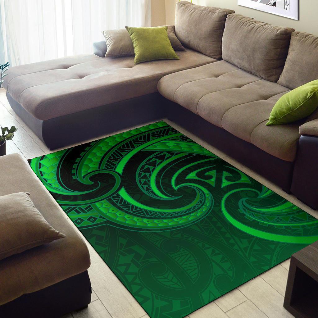 New Zealand Maori Mangopare Area Rug Polynesian - Green - Polynesian Pride