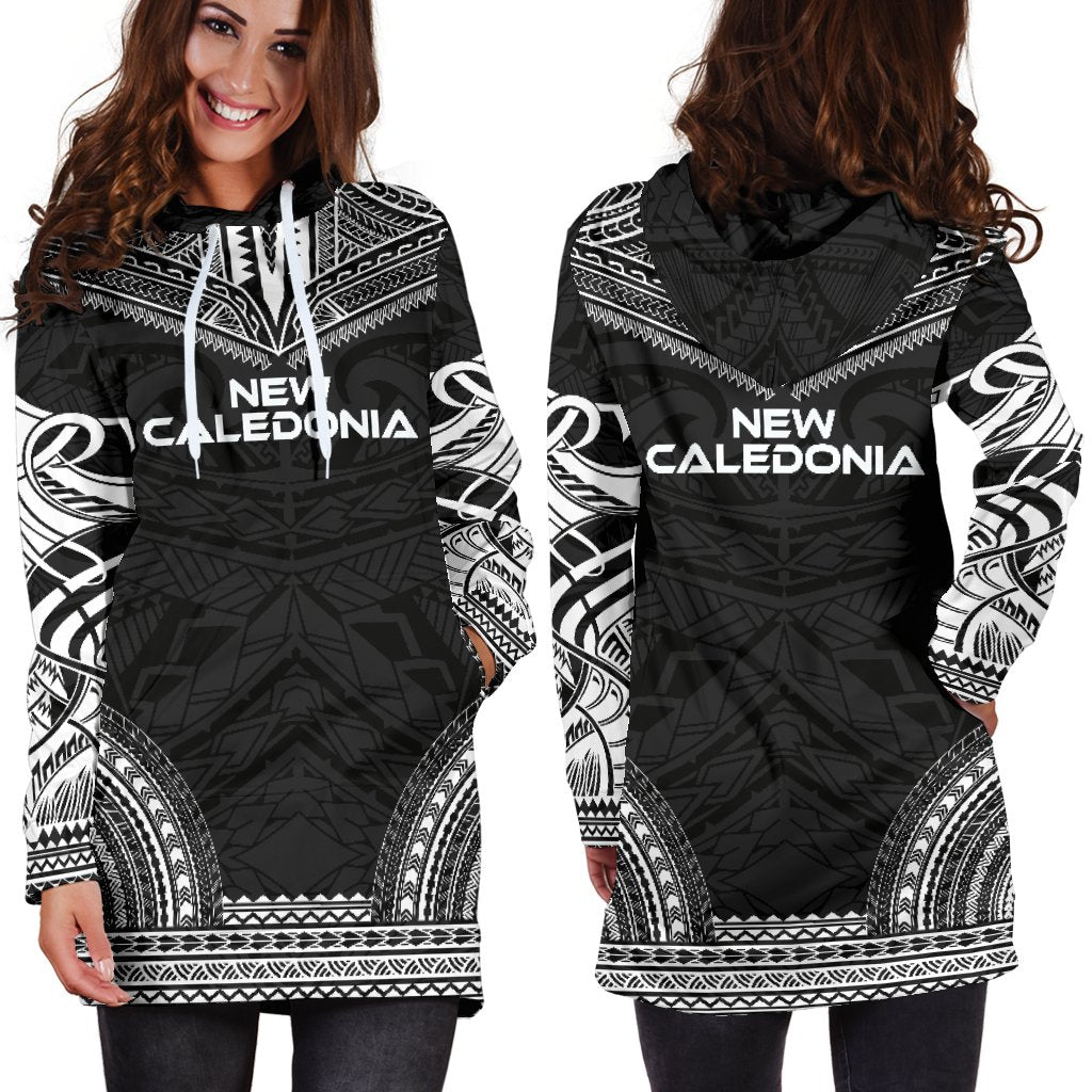 New Caledonia Women's Hoodie Dress - Polynesian Black Chief - Polynesian Pride