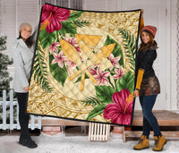 Hawaii Premium Quilt - Kanaka Maoli Premium Quilt Strong Pattern Hibiscus Plumeria AH - Polynesian Pride