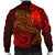 Papua New Guinea Men's Bomber Jacket - Red Shark Polynesian Tattoo - Polynesian Pride