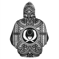 Pohnpei ll Over Hoodie Pohnpei Coat of rms Polynesian White Black - Polynesian Pride
