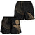 Tahiti Polynesian Women's Short - Gold Tribal Wave - Polynesian Pride