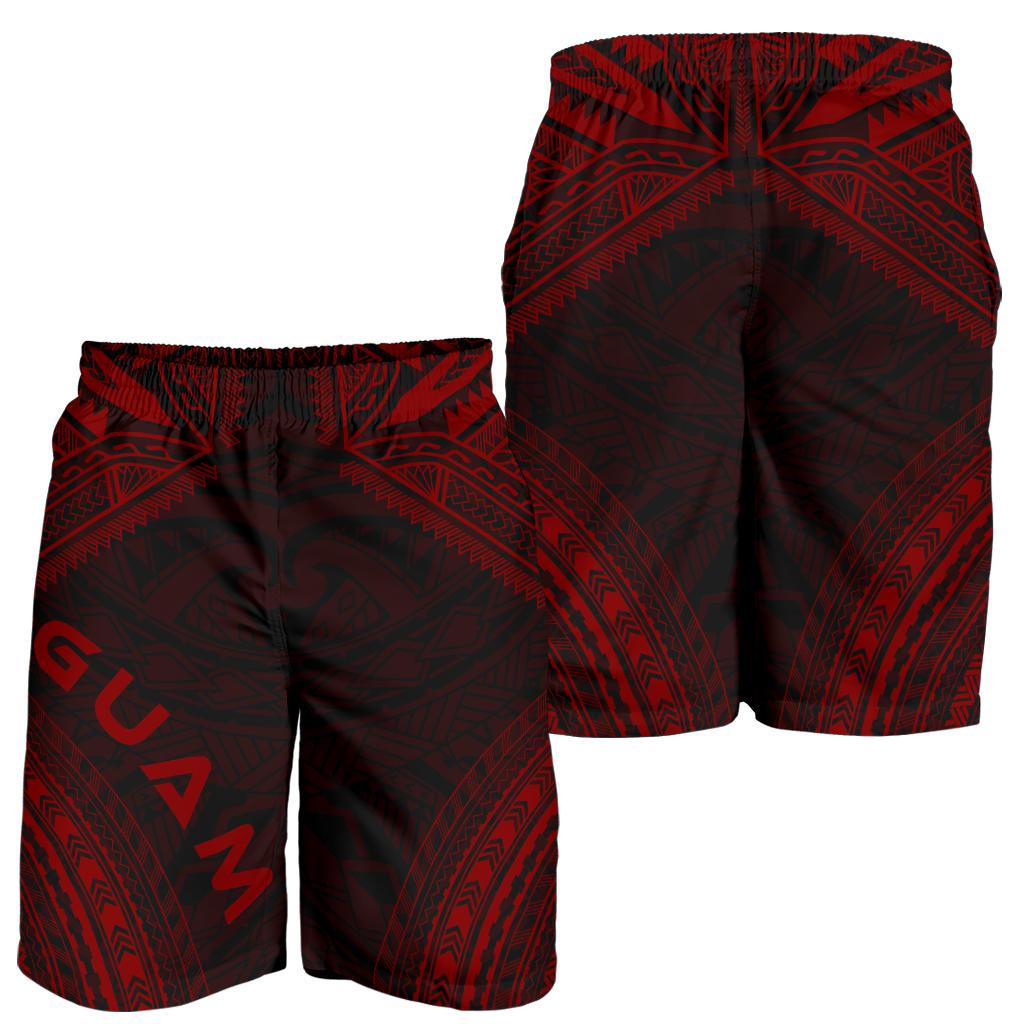 Guam Men's Shorts - Polynesian Chief Red Version - Polynesian Pride