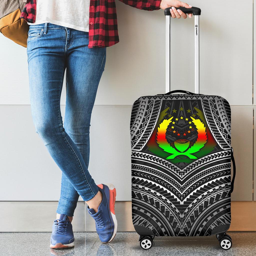 Pohnpei Polynesian Luggage Covers - Pohnpei Flag Reggae Color Reggae - Polynesian Pride