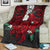 Tahiti Polynesian Premium Blanket - Hibiscus and Sea Turtle (Red) - Polynesian Pride