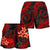 Samoa Polynesian Women Shorts - Red Plumeria - Polynesian Pride