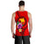 Papua New Guinea Polynesian Men's Tank Top - Floral With Seal Red - Polynesian Pride