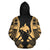Papua New Guinea Polynesian All Over Zip up Hoodie Gold Tattoo - Polynesian Pride