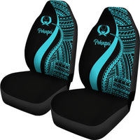 Pohnpei Car Seat Covers - Turquoise Polynesian Tentacle Tribal Pattern - Polynesian Pride
