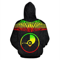 Yap All Over Zip up Hoodie Reggae Neck Style - Polynesian Pride