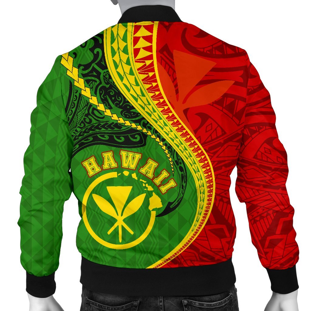 Kanaka Maoli Men's Bomber Jacket Hawaii Kanaloa Tatau - Polynesian Pride