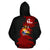 Tonga Tapa Zip up Hoodie Tonga Flag COat of Arms Painting - Polynesian Pride