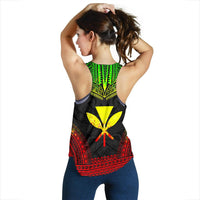 Kanaka Maoli Women's Racerback Tank - Polynesian Chief Reggae Version - Polynesian Pride