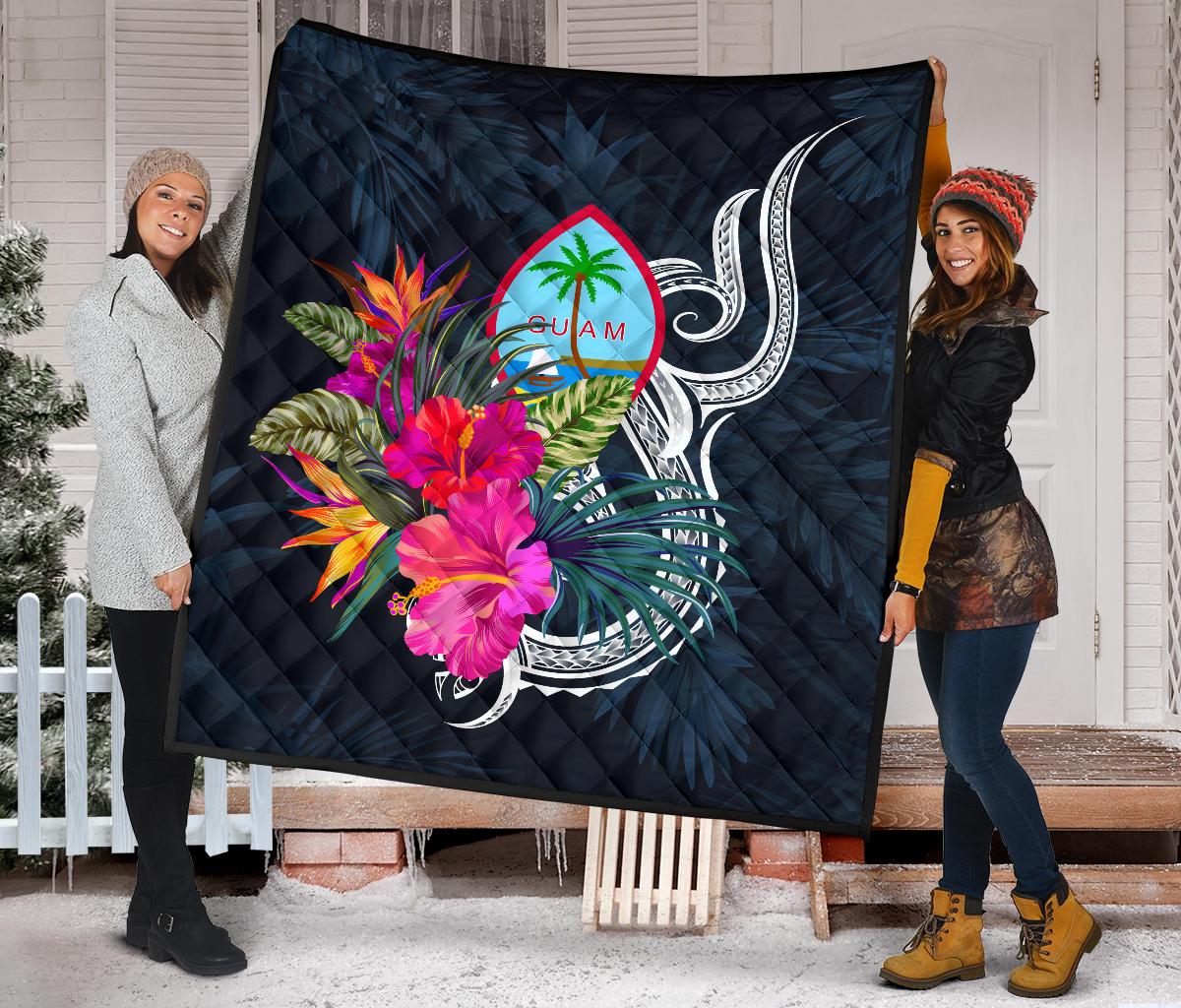 Guam Polynesian Premium Quilt - Tropical Flower - Polynesian Pride