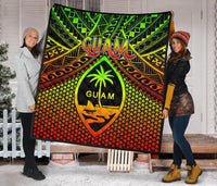 Polynesian Guam Premium Quilt - Reggae Vintage Polynesian Patterns - Polynesian Pride