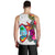 Guam Men's Tank Top Polynesian Hibiscus White Pattern - Polynesian Pride