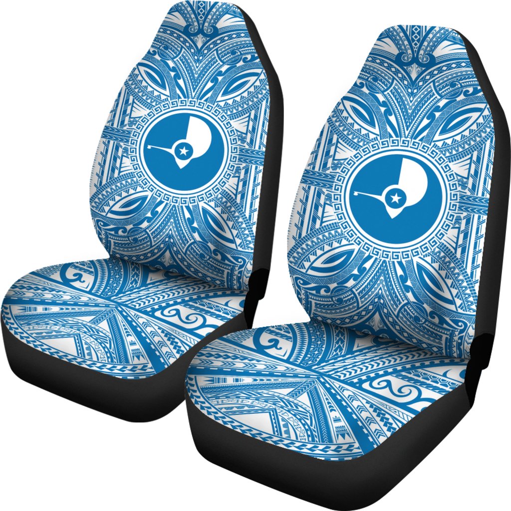 Yap Car Seat Cover - Yap Coat Of Arms Polynesian Flag Color - Polynesian Pride