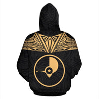 Yap All Over Zip up Hoodie Gold Neck Style - Polynesian Pride