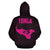 Tonga Polynesian Zip up Hoodie Tonga Coat of Arms In Turtle Map Pink - Polynesian Pride