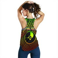 Polynesian Yap Personalised Women's Racerback Tank - Reggae Vintage Polynesian Patterns - Polynesian Pride