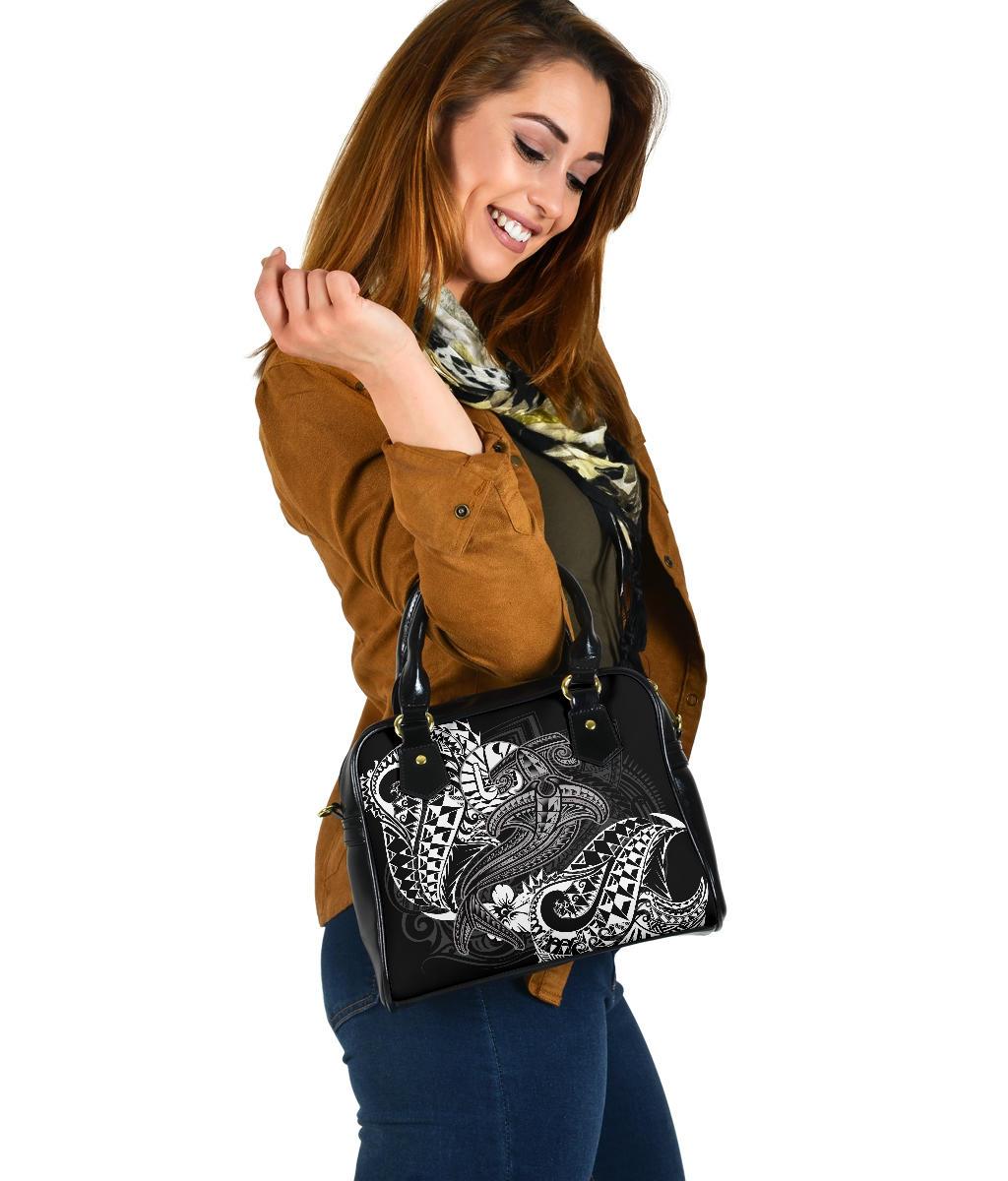 Tahiti Shoulder Handbag - White Shark Polynesian Tattoo - Polynesian Pride