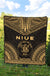 Niue Premium Quilt - Niue Seal Polynesian Chief Gold Version - Polynesian Pride