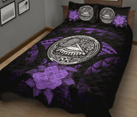 American Samoa Polynesian Quilt Bed Set Hibiscus Purple - Polynesian Pride