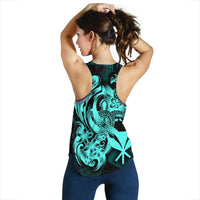 Polynesian Hawaii Women's Racerback Tank - Kanaka Maoli Blue Turtle - Polynesian Pride