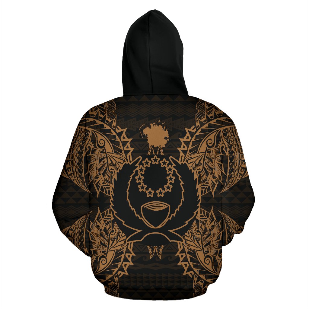 Pohnpei Polynesian ll Over Hoodie Map Gold - Polynesian Pride
