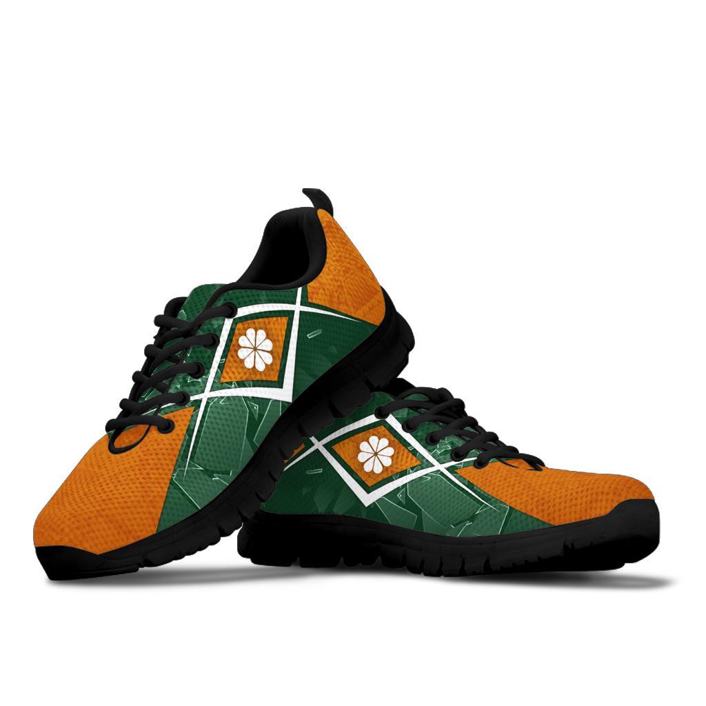 Marshall Islands Sneakers - Kwajalein Atoll Marshall Islands Flag with Polynesian Patterns - Polynesian Pride