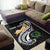 Pohnpei Custom Personalised Area Rug - Pohnpei Seal Polynesian Patterns Plumeria (Black) - Polynesian Pride