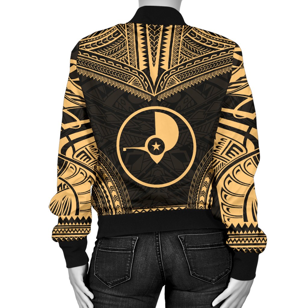 Yap Polynesian Chief Women'S Bomber Jacket - Gold Version - Polynesian Pride