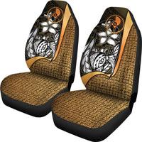 Yap Micronesian Car Seat Covers Gold - Turtle With Hook - Polynesian Pride