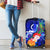 Vanuatu Luggage Covers - Humpback Whale with Tropical Flowers (Blue) Blue - Polynesian Pride