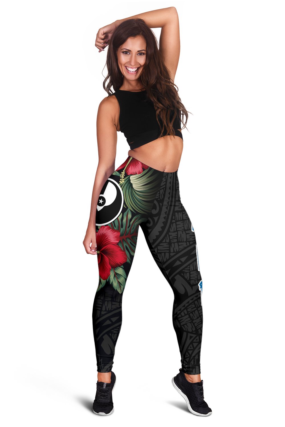 Yap Polynesian Leggings - Hibiscus Coat of Arms - Polynesian Pride