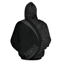 Polynesian Kanaka Maoli Map of Hawaii Zip Hoodie Gray Circle Style - Polynesian Pride