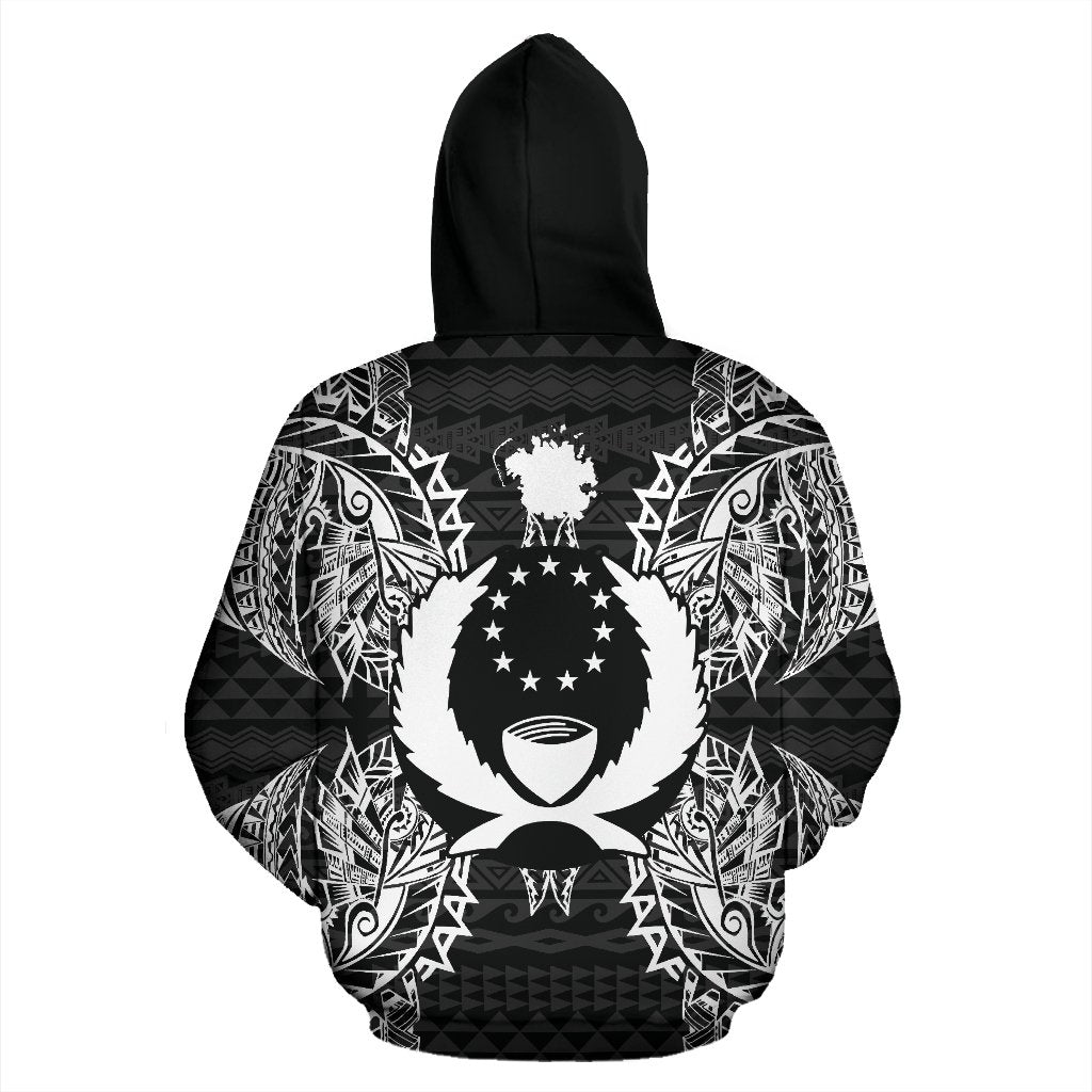 Pohnpei Polynesian ll Over Hoodie Map Black - Polynesian Pride