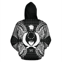 Pohnpei Polynesian ll Over Hoodie Map Black - Polynesian Pride