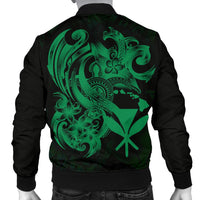 Polynesian Hawaii Men's Bomber Jacket - Kanaka Maoli Green Turtle - Polynesian Pride