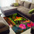 Papua New Guinea Polynesian Personalised Area Rug - Hibiscus and Banana Leaves - Polynesian Pride