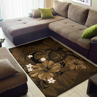 Hawaii Turtle Map Hibiscus Plumeria - Gold - Polynesian Pride