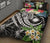 Marshall Islands Polynesian Quilt Bed Set - Summer Plumeria (Black) - Polynesian Pride