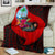 Guam Premium Blanket - Polynesian Hook And Hibiscus (Red) White - Polynesian Pride