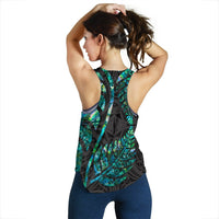 Aotearoa Maori Women Racerback Tank Silver Fern Koru Vibes - Polynesian Pride