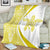 Hawaii Polynesian Tribal Premium Blanket - Circle Style Yellow And White - Polynesian Pride
