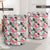 Pink Monstera And Green Tropical Leaves White Hawaii Laundry Basket AH - Polynesian Pride