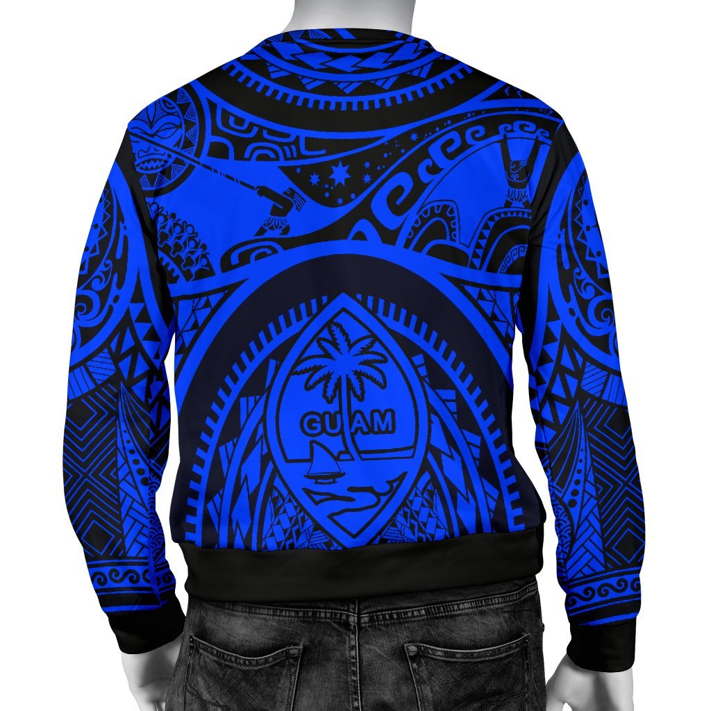 Polynesian Men's Sweaters - Guam Flag, Seal with Maui Moana Tattoo - Polynesian Pride